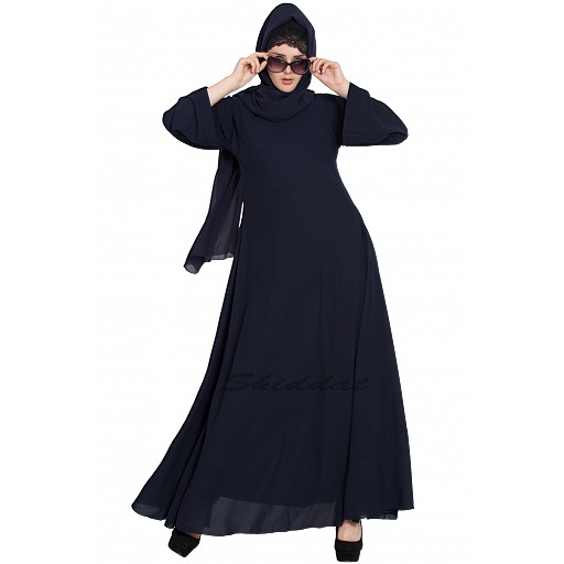 Umbrella cut abaya- Navy Blue